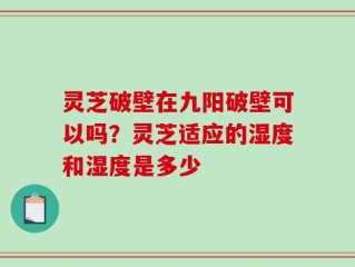 灵芝破壁在九阳破壁可以吗？灵芝适应的湿度和湿度是多少