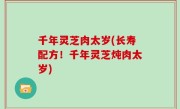 千年灵芝肉太岁(长寿配方！千年灵芝炖肉太岁)