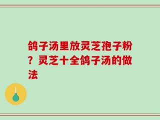 鸽子汤里放灵芝孢子粉？灵芝十全鸽子汤的做法
