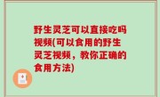 野生灵芝可以直接吃吗视频(可以食用的野生灵芝视频，教你正确的食用方法)