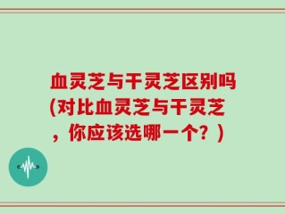 血灵芝与干灵芝区别吗(对比血灵芝与干灵芝，你应该选哪一个？)