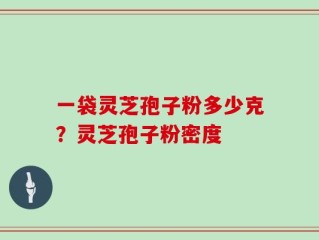 一袋灵芝孢子粉多少克？灵芝孢子粉密度