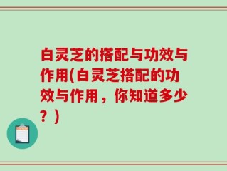 白灵芝的搭配与功效与作用(白灵芝搭配的功效与作用，你知道多少？)