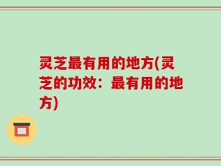 灵芝最有用的地方(灵芝的功效：最有用的地方)