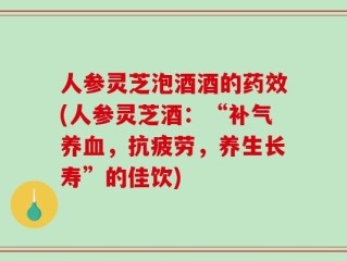 人参灵芝泡酒酒的药效(人参灵芝酒：“补气养血，抗疲劳，养生长寿”的佳饮)