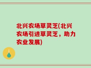 北兴农场草灵芝(北兴农场引进草灵芝，助力农业发展)