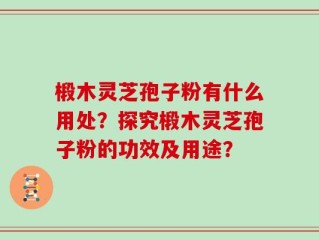 椴木灵芝孢子粉有什么用处？探究椴木灵芝孢子粉的功效及用途？