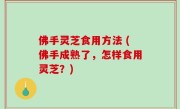 佛手灵芝食用方法 (佛手成熟了，怎样食用灵芝？)