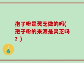 孢子粉是灵芝做的吗(孢子粉的来源是灵芝吗？)