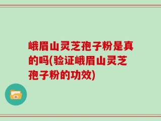 峨眉山灵芝孢子粉是真的吗(验证峨眉山灵芝孢子粉的功效)