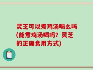 灵芝可以煮鸡汤喝么吗(能煮鸡汤喝吗？灵芝的正确食用方式)
