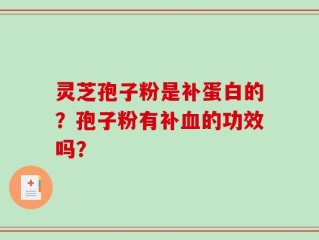 灵芝孢子粉是补蛋白的？孢子粉有补血的功效吗？