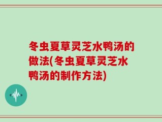 冬虫夏草灵芝水鸭汤的做法(冬虫夏草灵芝水鸭汤的制作方法)