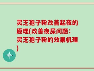 灵芝孢子粉改善起夜的原理(改善夜尿问题：灵芝孢子粉的效果机理)