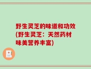野生灵芝的味道和功效(野生灵芝：天然药材味美营养丰富)