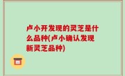 卢小开发现的灵芝是什么品种(卢小确认发现新灵芝品种)