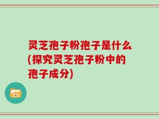 灵芝孢子粉孢子是什么(探究灵芝孢子粉中的孢子成分)