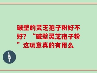 破壁的灵芝孢子粉好不好？“破壁灵芝孢子粉”这玩意真的有用么
