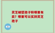 灵芝破壁孢子粉哪里有卖？哪里可以买到灵芝孢子