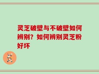 灵芝破壁与不破壁如何辨别？如何辨别灵芝粉好坏