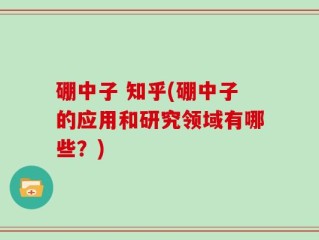 硼中子 知乎(硼中子的应用和研究领域有哪些？)