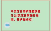 干灵芝日常护理要求是什么(灵芝日常保养指南，养护有妙招)