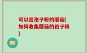 可以出孢子粉的蘑菇(如何收集蘑菇的孢子粉)