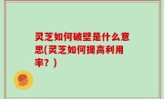 灵芝如何破壁是什么意思(灵芝如何提高利用率？)