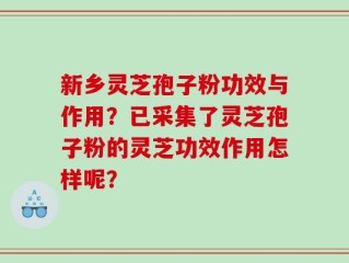 新乡灵芝孢子粉功效与作用？已采集了灵芝孢子粉的灵芝功效作用怎样呢？