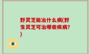 野灵芝能冶什么病(野生灵芝可治哪些疾病？)