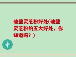 破壁灵芝粉好处(破壁灵芝粉的五大好处，你知道吗？)