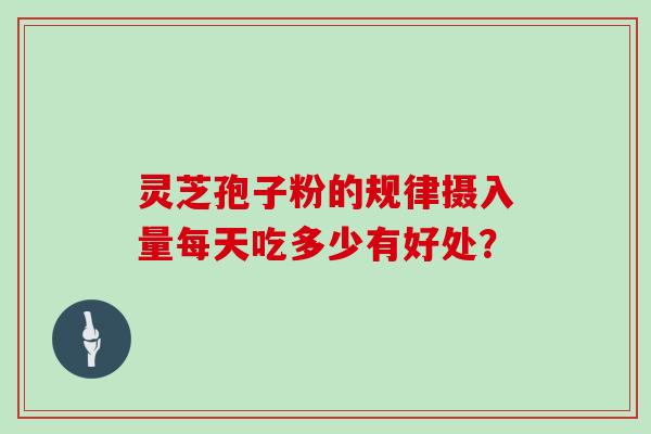 灵芝孢子粉的规律摄入量每天吃多少有好处？
