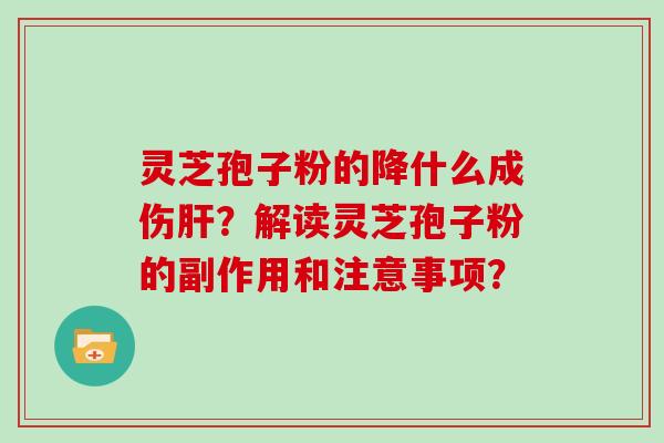 灵芝孢子粉的降什么成伤？解读灵芝孢子粉的副作用和注意事项？