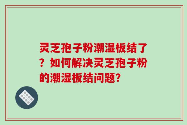 灵芝孢子粉潮湿板结了？如何解决灵芝孢子粉的潮湿板结问题？