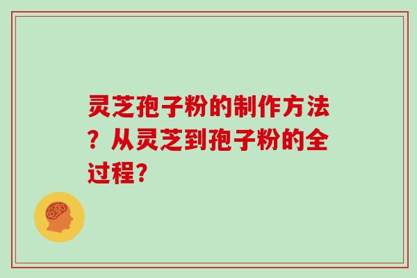 灵芝孢子粉的制作方法？从灵芝到孢子粉的全过程？