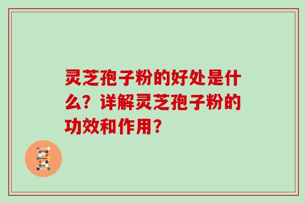 灵芝孢子粉的好处是什么？详解灵芝孢子粉的功效和作用？