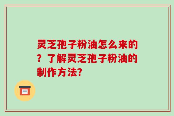 灵芝孢子粉油怎么来的？了解灵芝孢子粉油的制作方法？
