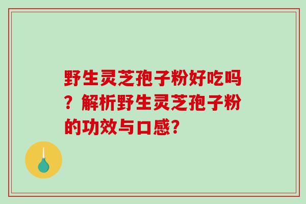 野生灵芝孢子粉好吃吗？解析野生灵芝孢子粉的功效与口感？