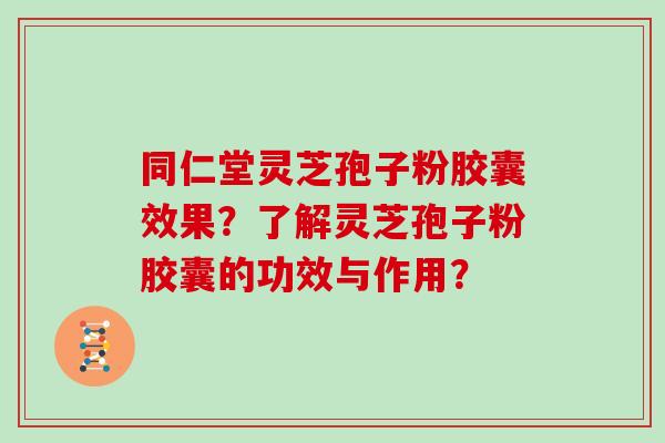 同仁堂灵芝孢子粉胶囊效果？了解灵芝孢子粉胶囊的功效与作用？