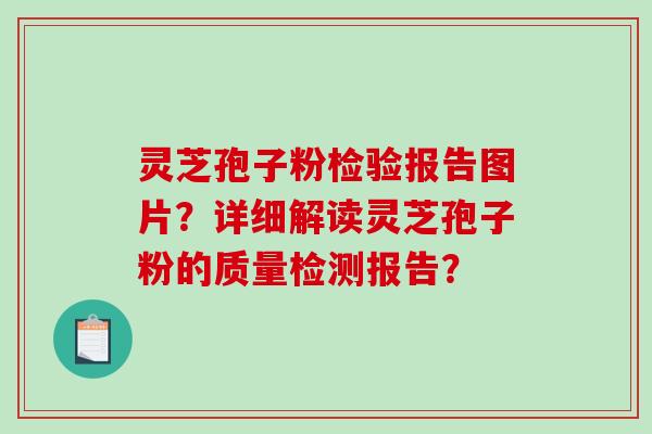 灵芝孢子粉检验报告图片?详细解读灵芝孢子粉的质量检测报告? 灵芝孢子粉检验报告图片?详细解读灵芝孢子粉的质量检测报告?