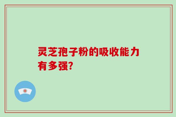 灵芝孢子粉的吸收能力有多强？