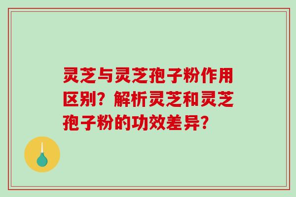 灵芝与灵芝孢子粉作用区别？解析灵芝和灵芝孢子粉的功效差异？