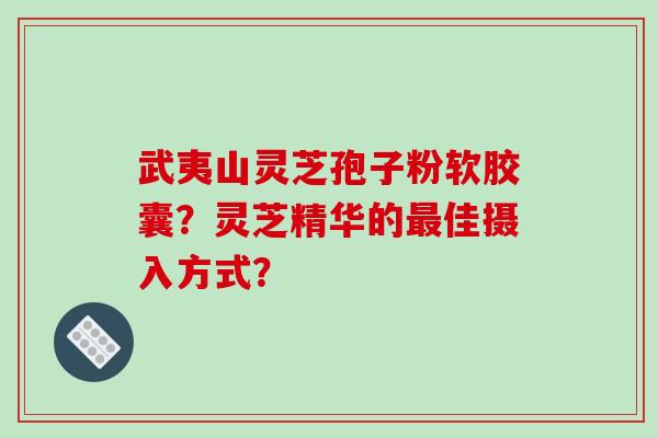 武夷山灵芝孢子粉软胶囊？灵芝精华的佳摄入方式？