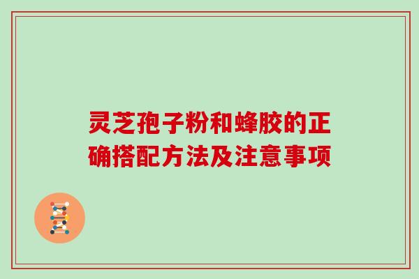 灵芝孢子粉和蜂胶的正确搭配方法及注意事项