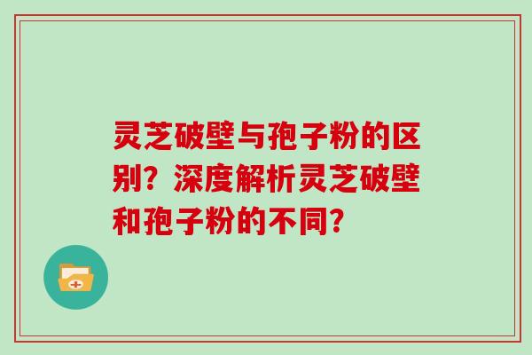 灵芝破壁与孢子粉的区别?深度解析灵芝破壁和孢子粉的不同? 灵芝破壁与孢子粉的区别?深度解析灵芝破壁和孢子粉的不同?