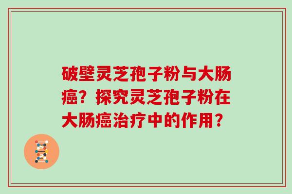 破壁灵芝孢子粉与大肠？探究灵芝孢子粉在大肠中的作用？