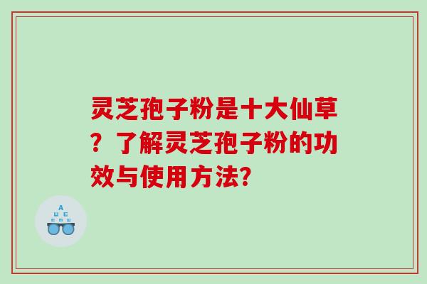 灵芝孢子粉是十大仙草？了解灵芝孢子粉的功效与使用方法？