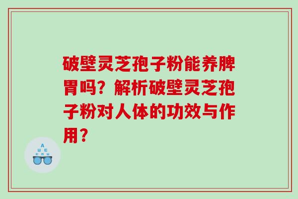 破壁灵芝孢子粉能养脾胃吗？解析破壁灵芝孢子粉对人体的功效与作用？