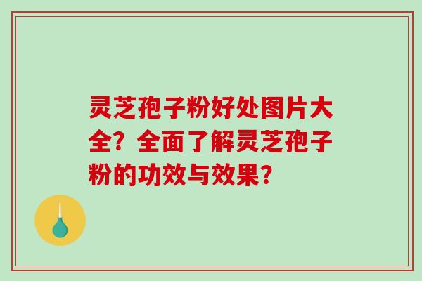 灵芝孢子粉好处图片大全？全面了解灵芝孢子粉的功效与效果？