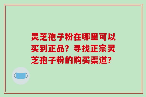 灵芝孢子粉在哪里可以买到正品？寻找正宗灵芝孢子粉的购买渠道？